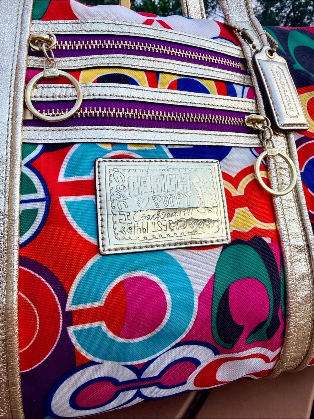 Coach Poppy Pop Signature C Glam Tote - Picture 3 of 8